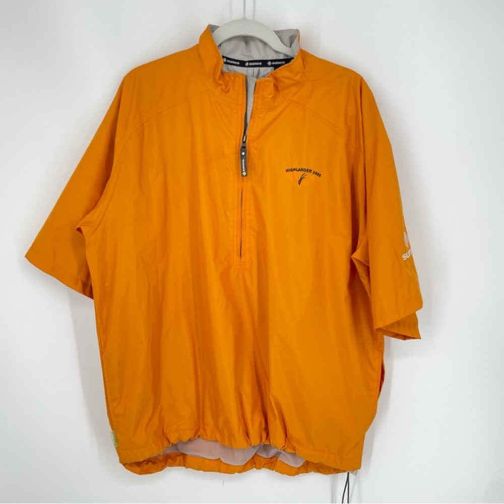 Sunice orange windproof & waterproof lightweight golf shell short sleeve jacket